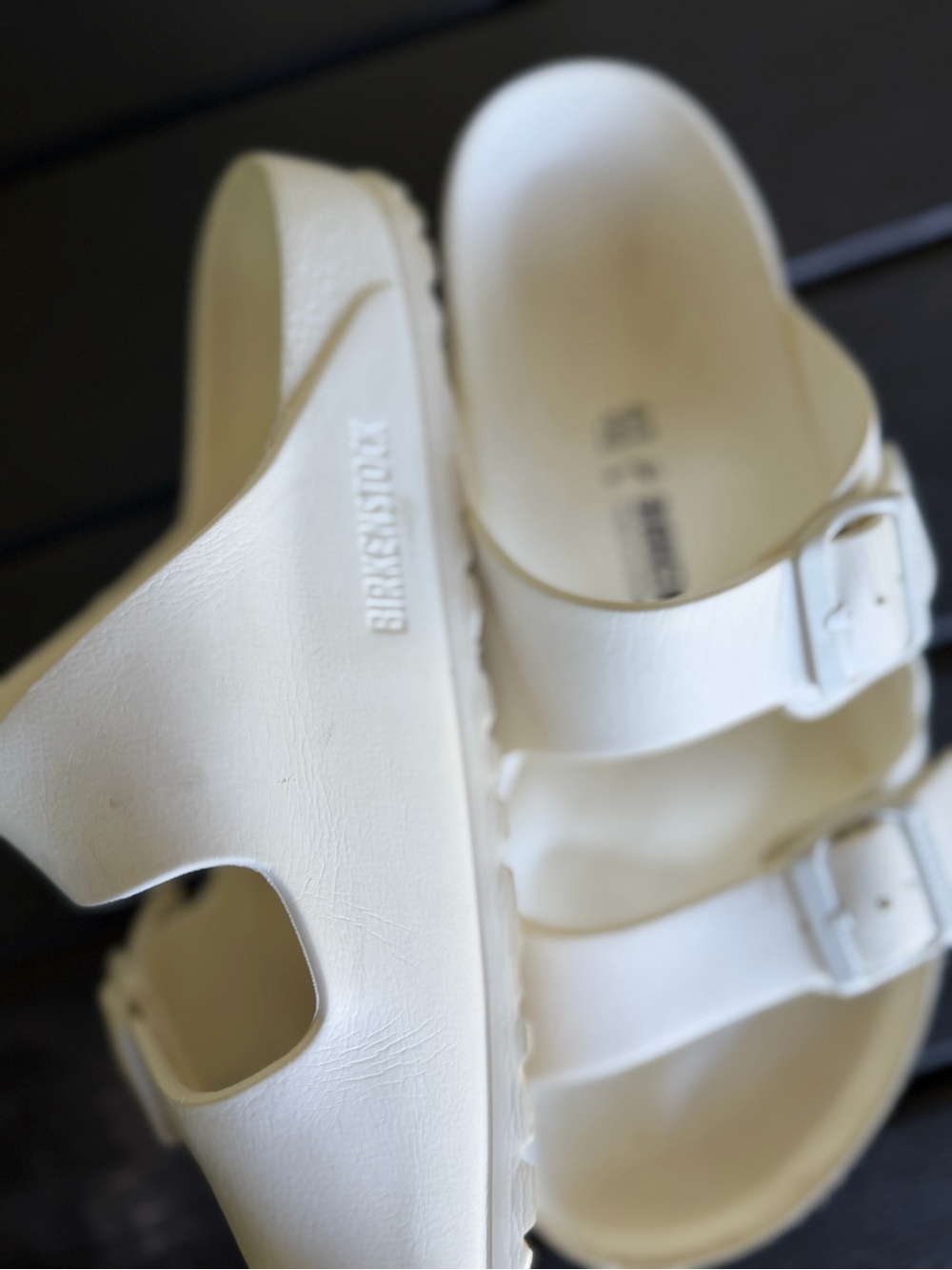 Birkenstock White-Buckle Slide Sandals - Picture 4 of 5